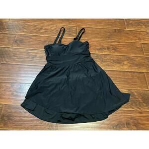 2pc Swimsuit - 1X/2X Black - Convertible Straps